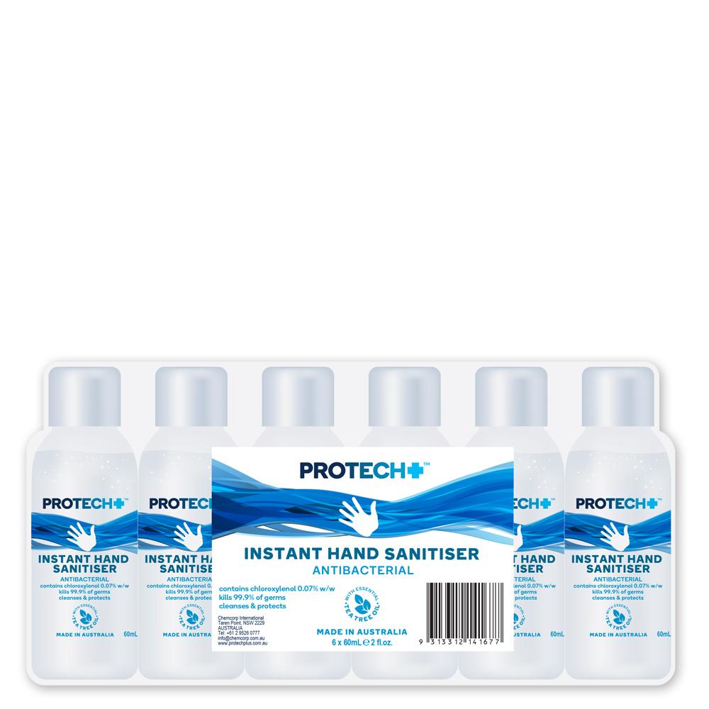 Protech Instant Hand Sanitiser With Tea Tree Oil 60ML 6 pack