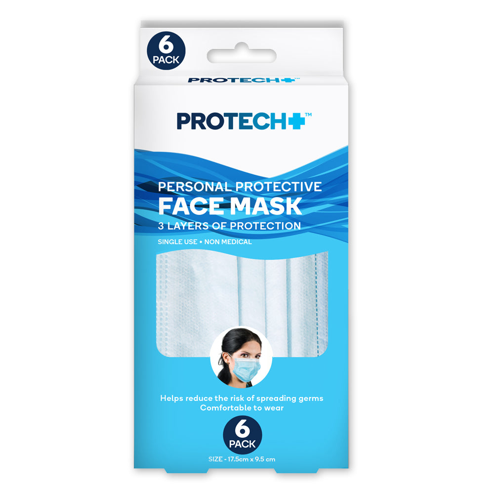 Protech Personal Protective Face Mask - 6 pack