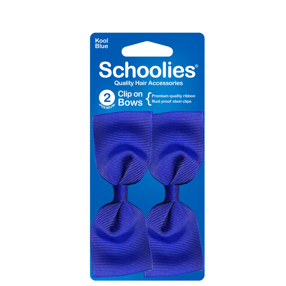 Schoolies Clip On Bows - Kool Blue