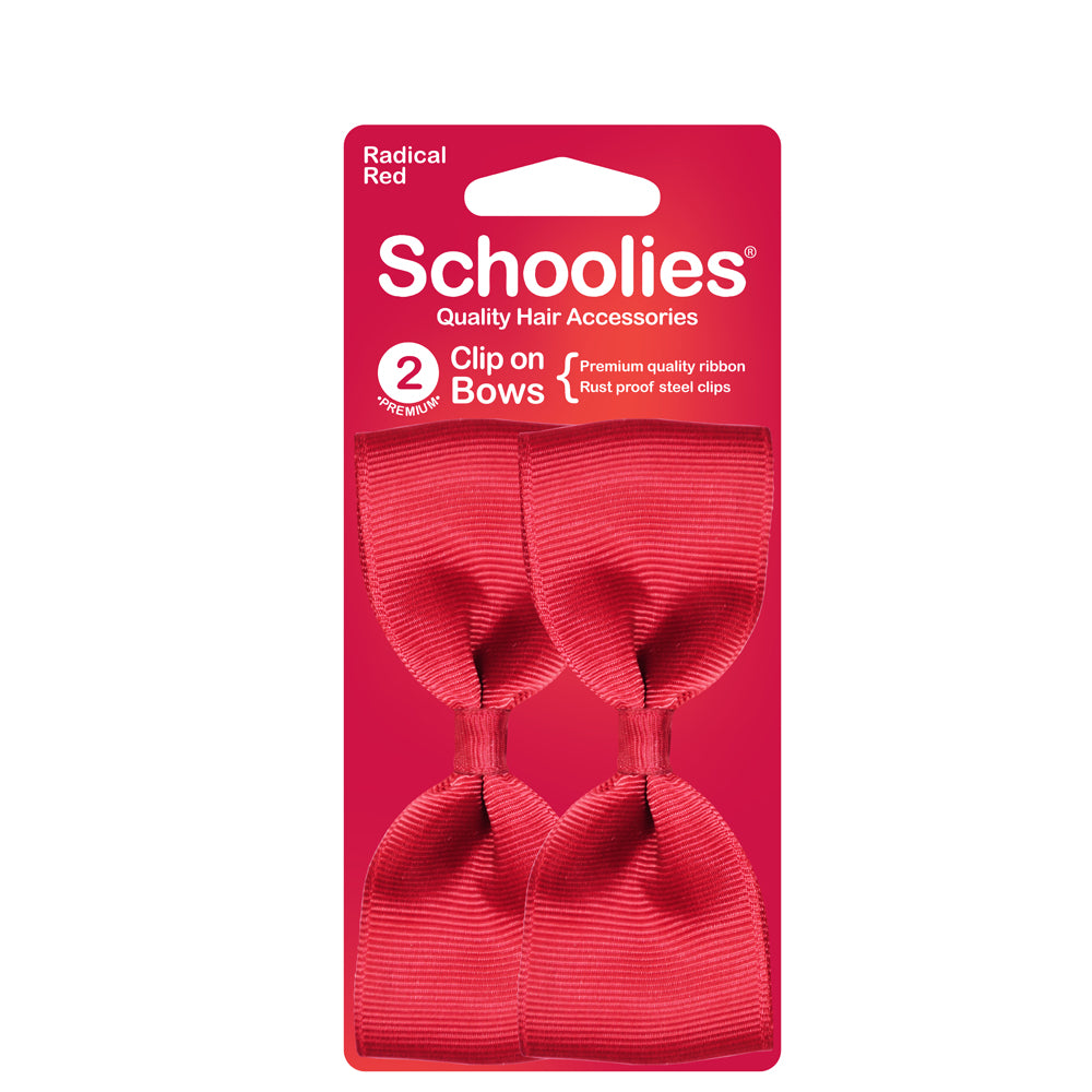 Schoolies Clip On Bows - Radial Red