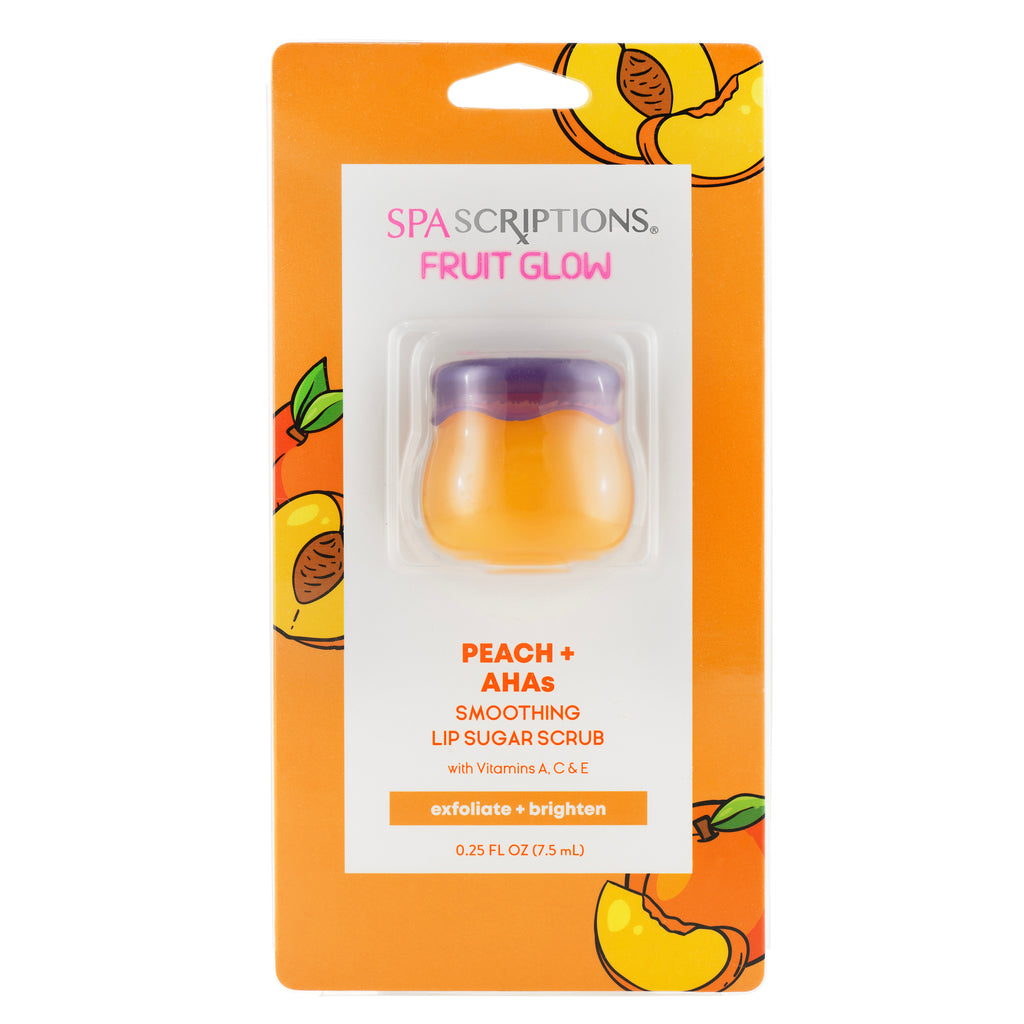 SPASCRIPTIONS Fruit Glow Peach + Ahas Smoothing Lip Sugar Scrub