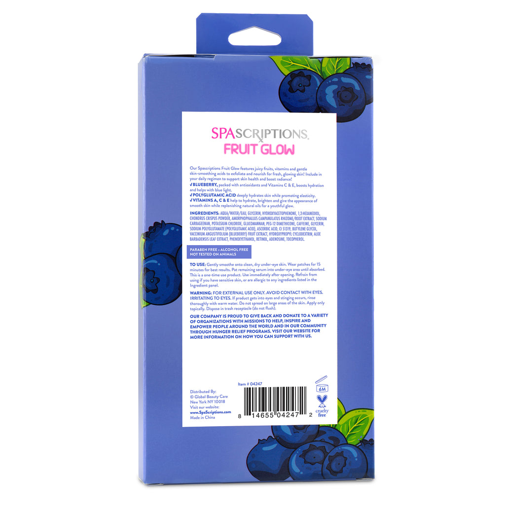 SPASCRIPTIONS Fruit Glow Blueberry + Polyglutamic Acid Brightening Under-Eye Pads