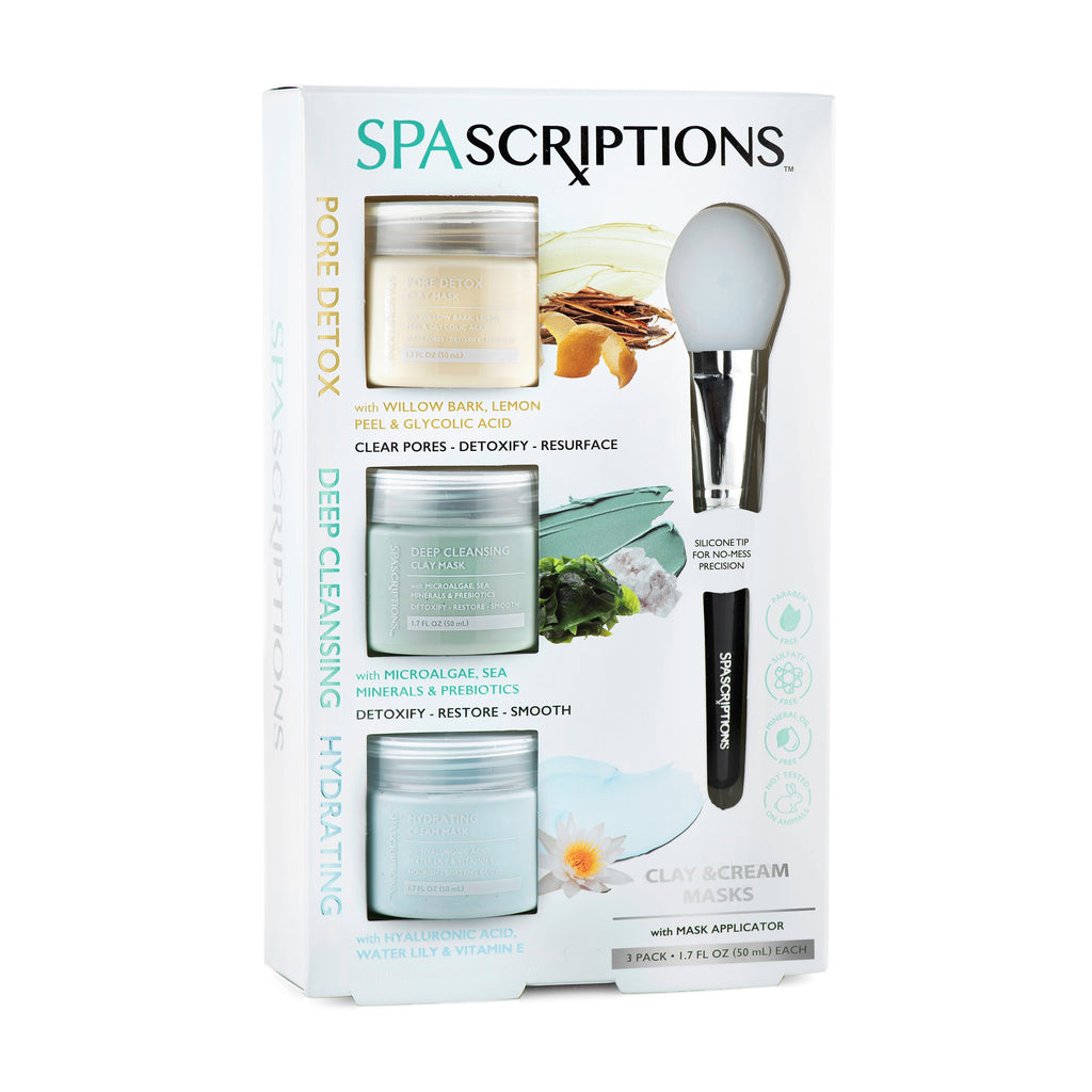 SPASCRIPTIONS PORE DETOX, CLEANSE & HYDRATE CLAY & CREAM MASKS