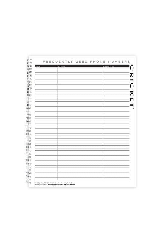 Cricket 4 Column Appointment Book