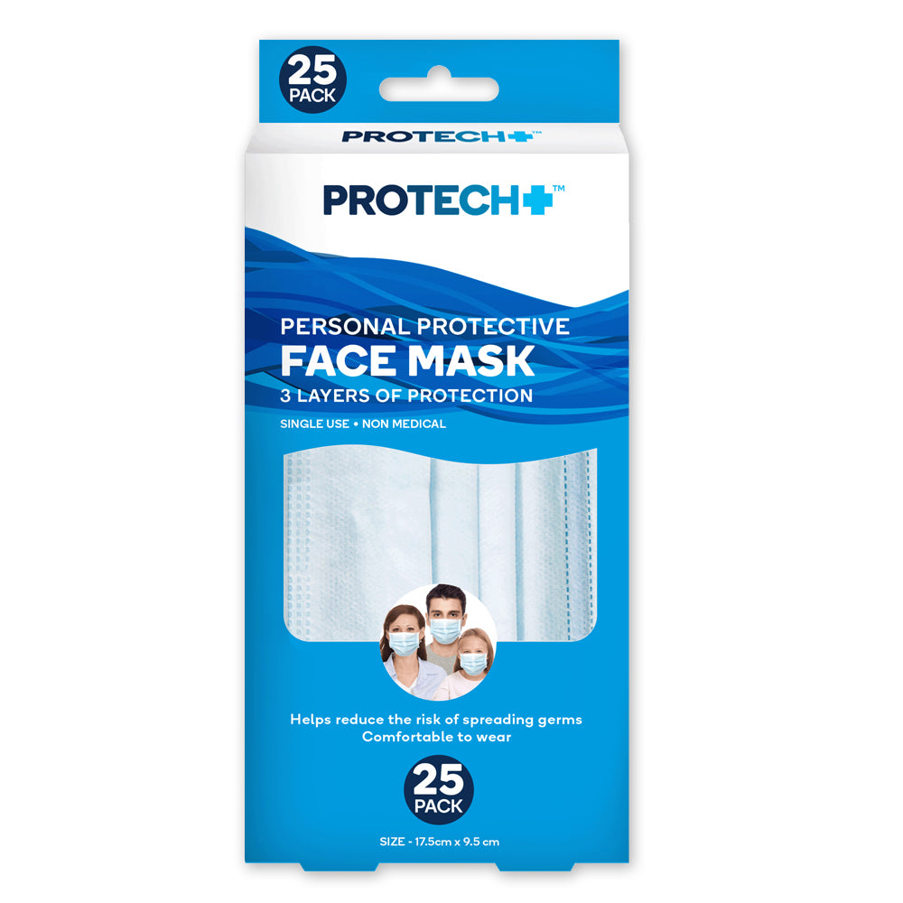 Protech Personal Protective Face Mask - 25 Pack