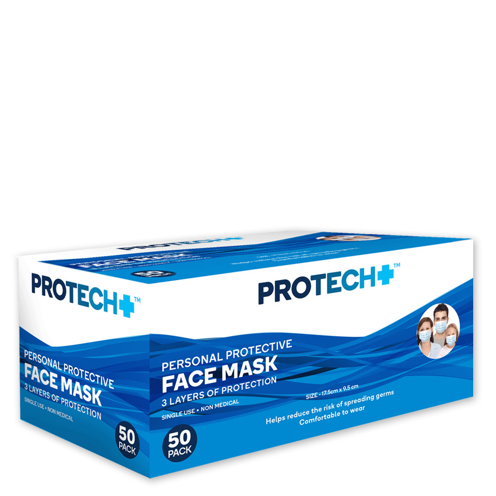 Protech Personal Protective Face Mask - 50 pack