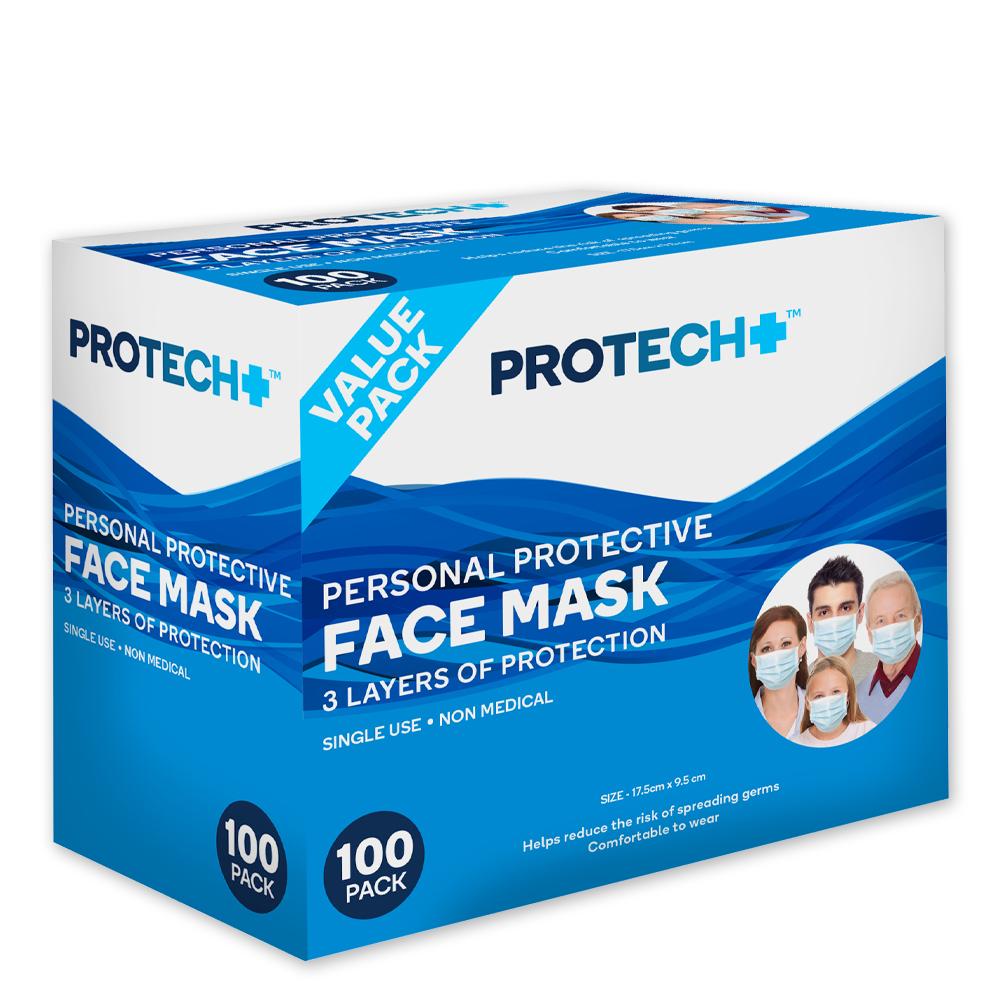Protech Personal Protective Face Mask 100 pack