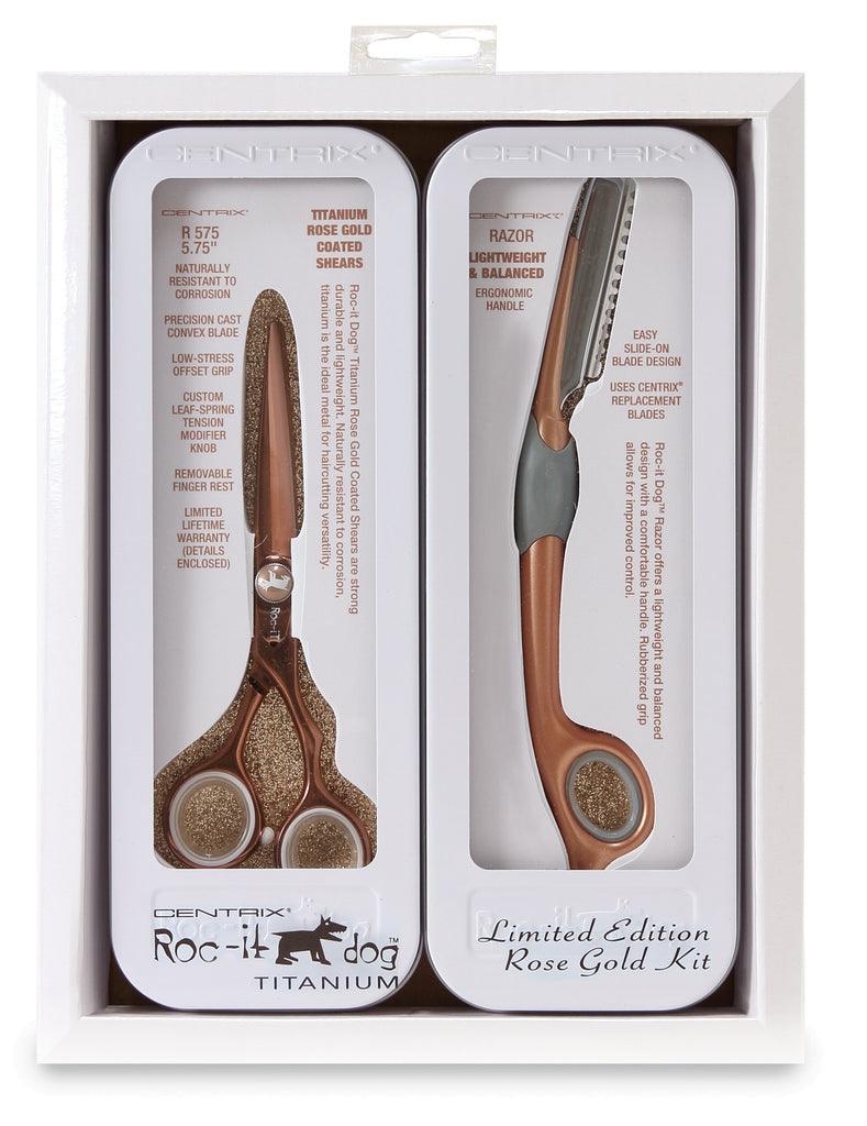 CENTRIX ROC-IT DOG ROSE GOLD SCISSOR KIT 5.75"