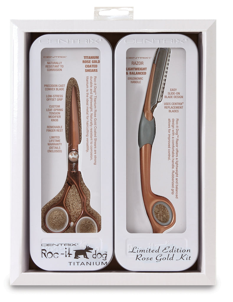 Centrix Roc-it Dog Rose Gold Scissor Kit 6"