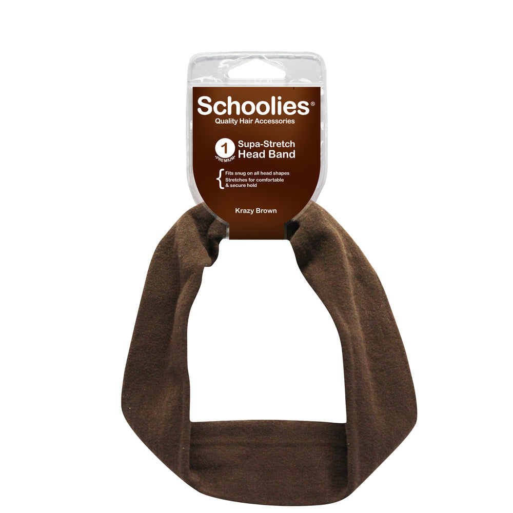 Schoolies Supa-Stretch Headband 1pc - Krazy Brown
