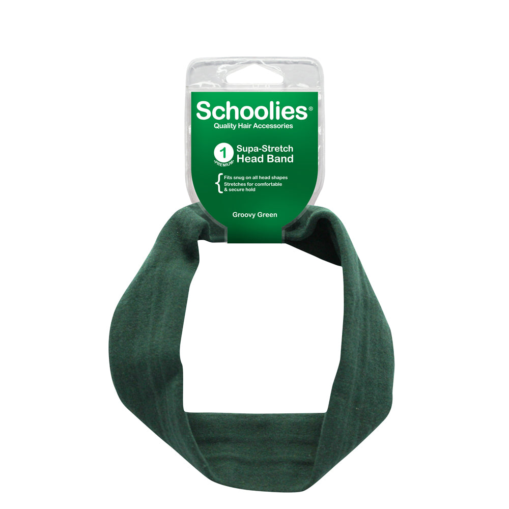 Schoolies Supa-Stretch Headband 1pc - Groovy Green