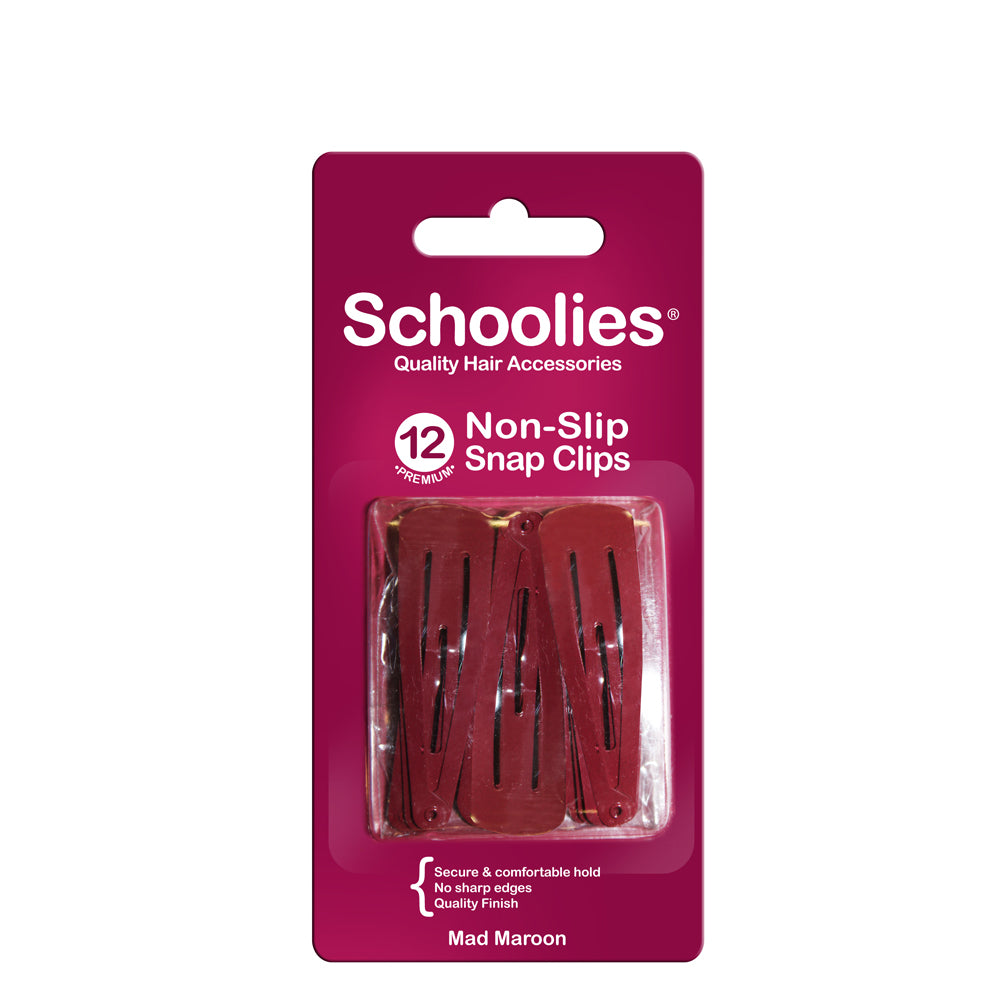 Schoolies Snap Clips 12pc - Mad Maroon