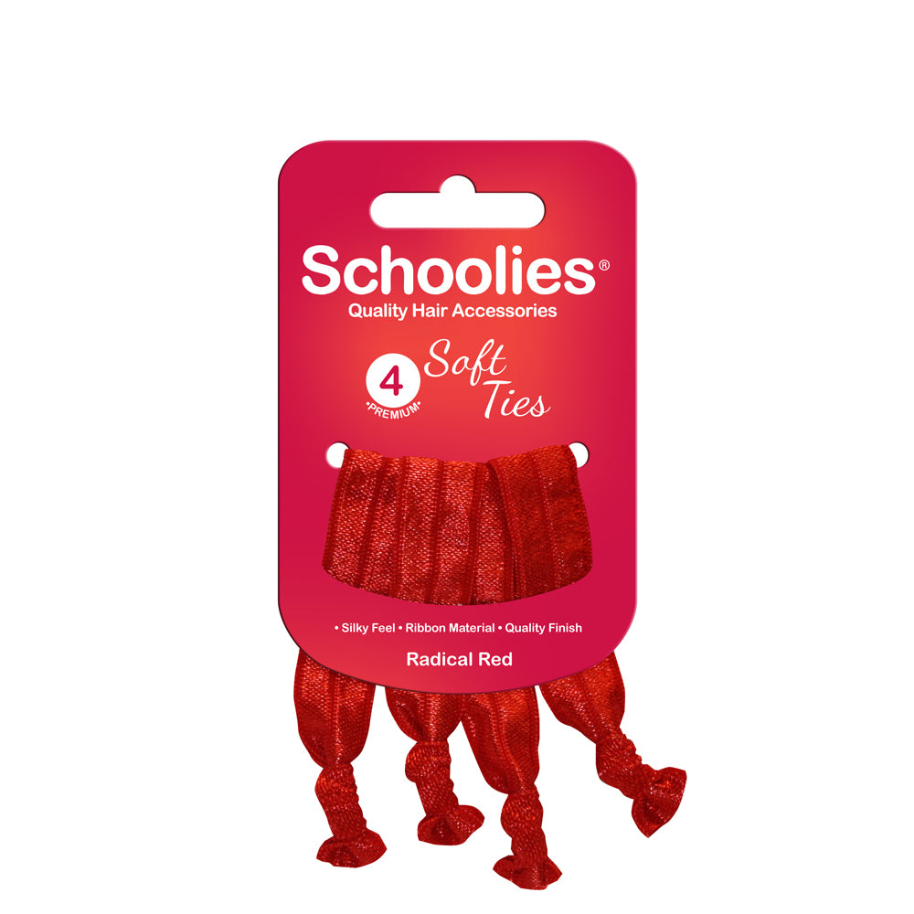 Schoolies Soft Ties 4pc - Radical Red