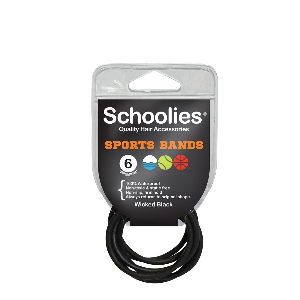 Schoolies Sports Bands 6pc - Wicked Black