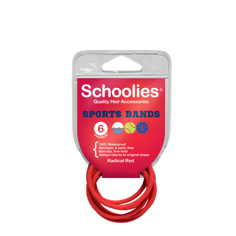 Schoolies Sports Bands 6pc - Radical Red