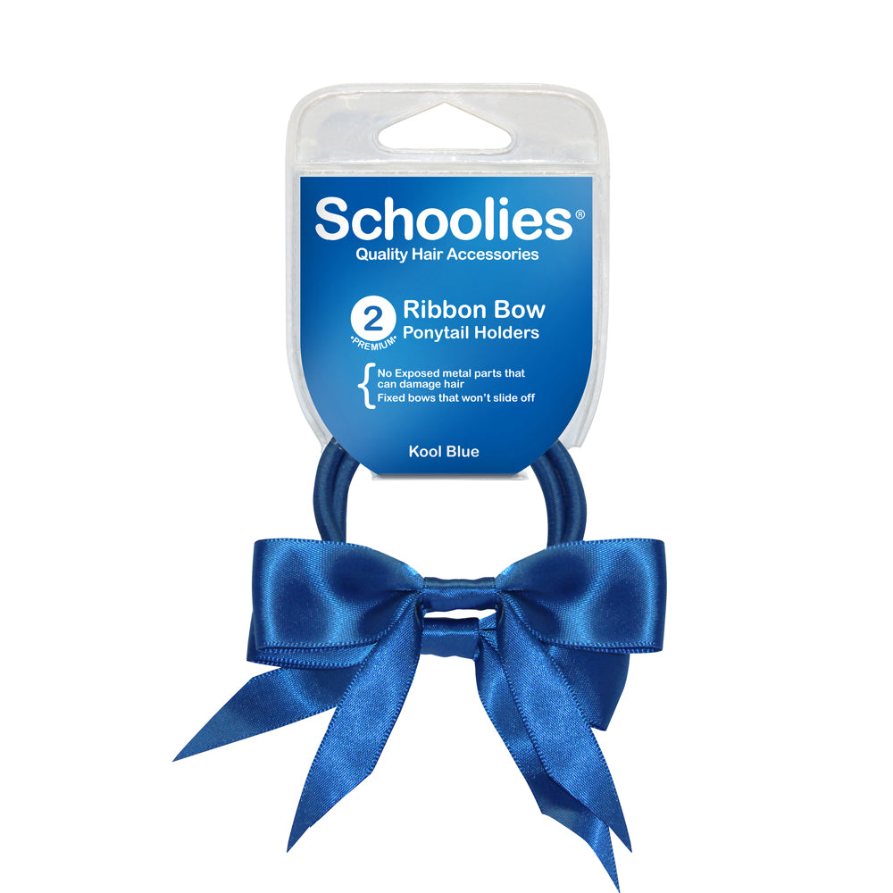 Schoolies Ribbon Bows 2pc - Kool Blue