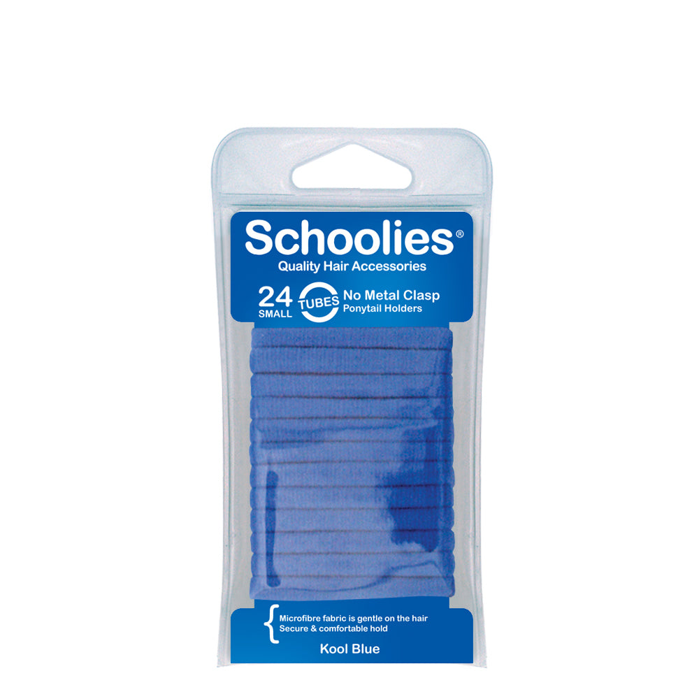 Schoolies Tubes Ponytail Holders 24pc - Kool Blue